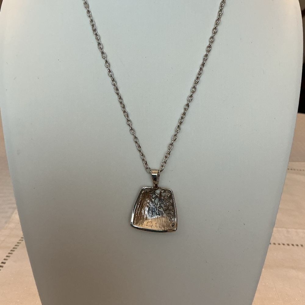 Artisan Silver Tone Multicolor Pendant Necklace - Picture 3 of 4